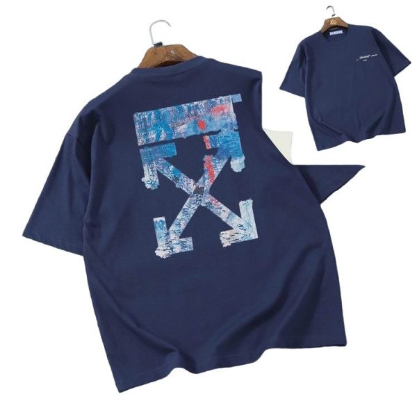 Camiseta Off-White Oversize Azul Marino