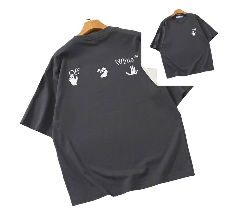 Camiseta Off-White Oversize Gris Oscuro
