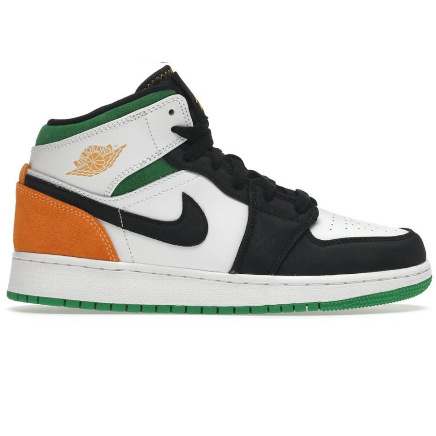 Air Jordan 1 Mid White Orange Green
