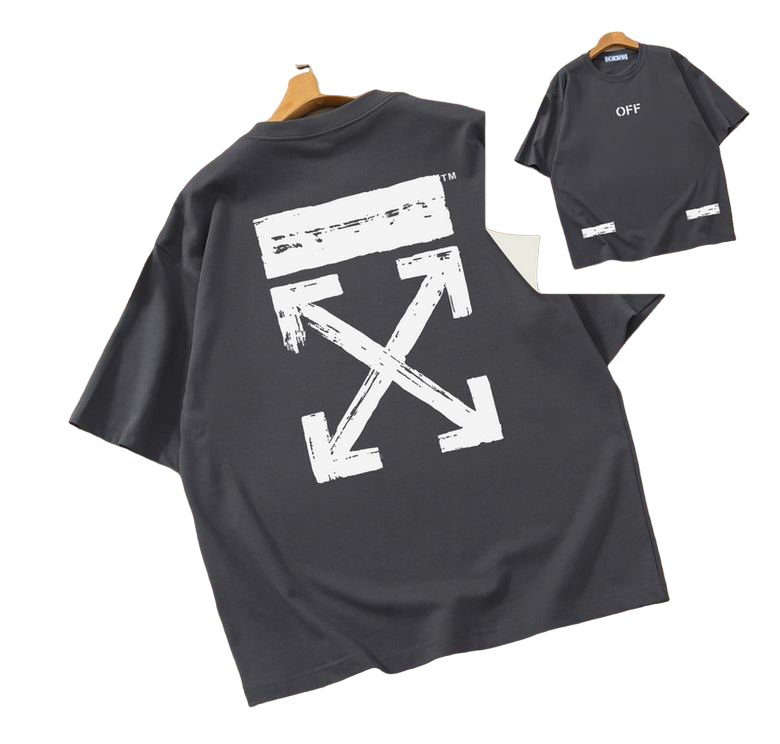 Camiseta Off-White Oversize Gris Oscuro