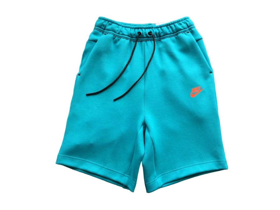 Pantalón Corto Nike Tech Fleece Azul y Naranja