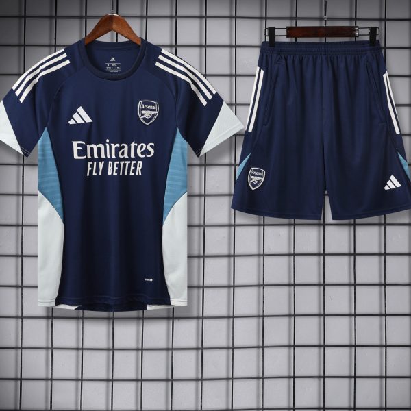 Conjunto de calentamiento Arsenal azul marino y blanco