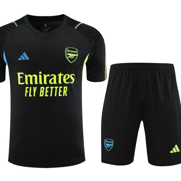 Conjunto de calentamiento Arsenal negro azul y amarillo