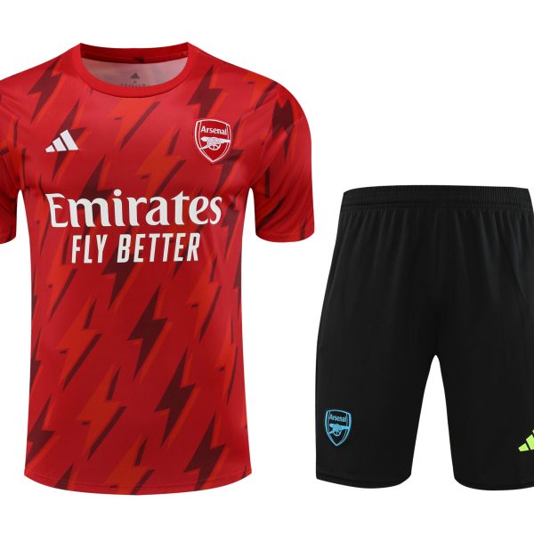 Conjunto de calentamiento Arsenal rojo rayos