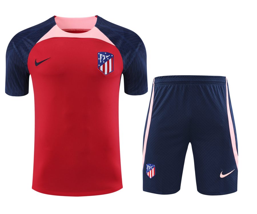 Conjunto de calentamiento Atlético de Madrid rojo y azul oscuro