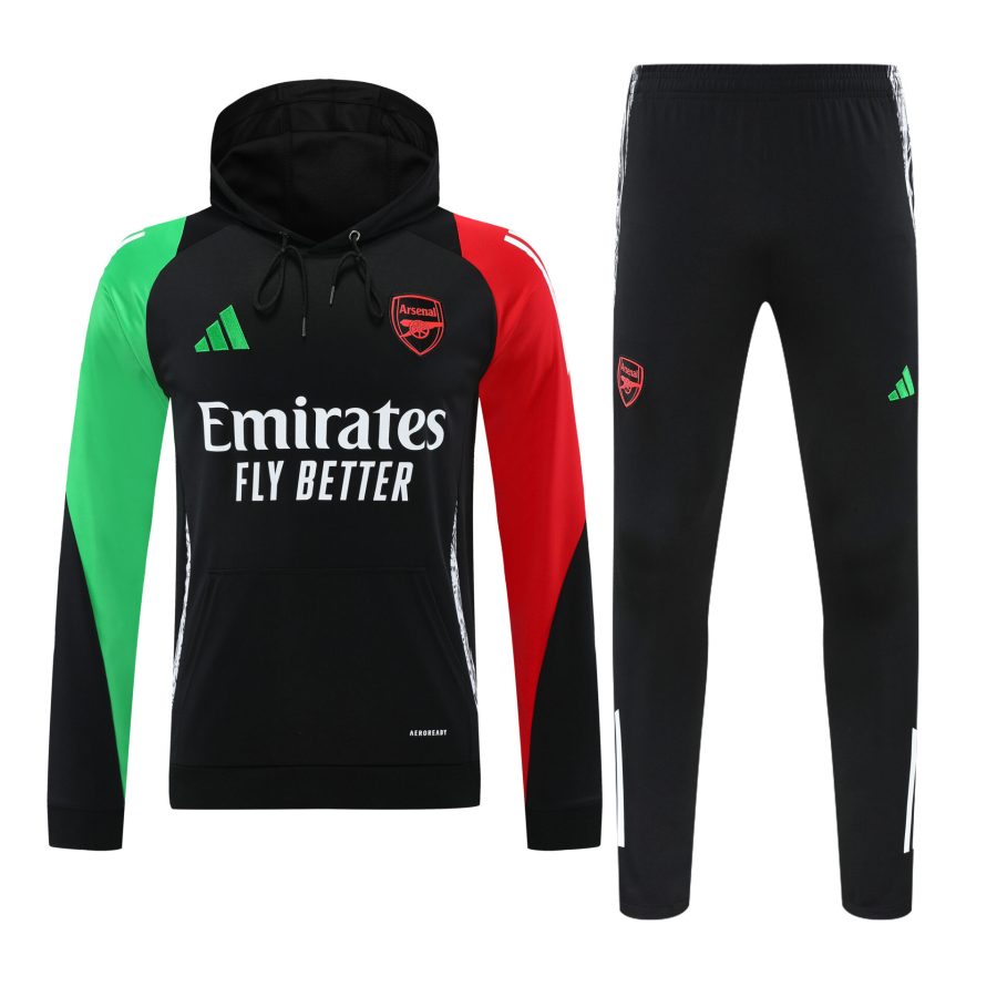 Conjunto manga larga Arsenal negro verde y rojo
