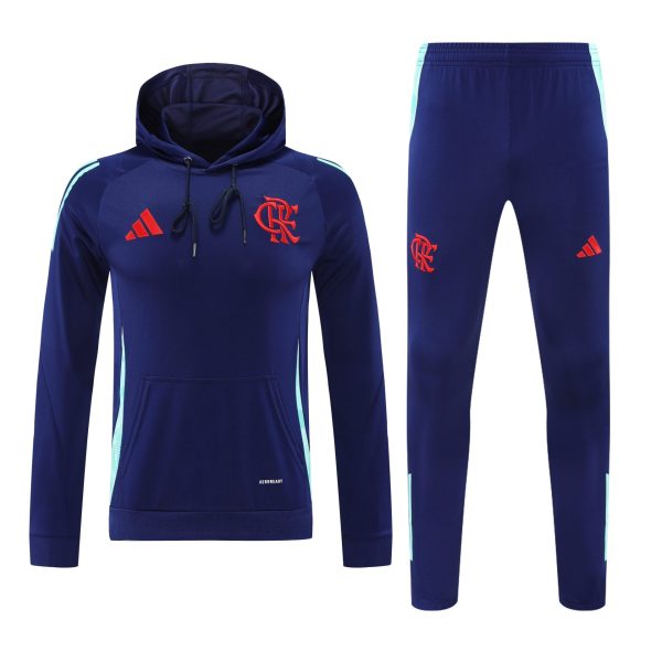 Conjunto manga larga Flamengo azul oscuro
