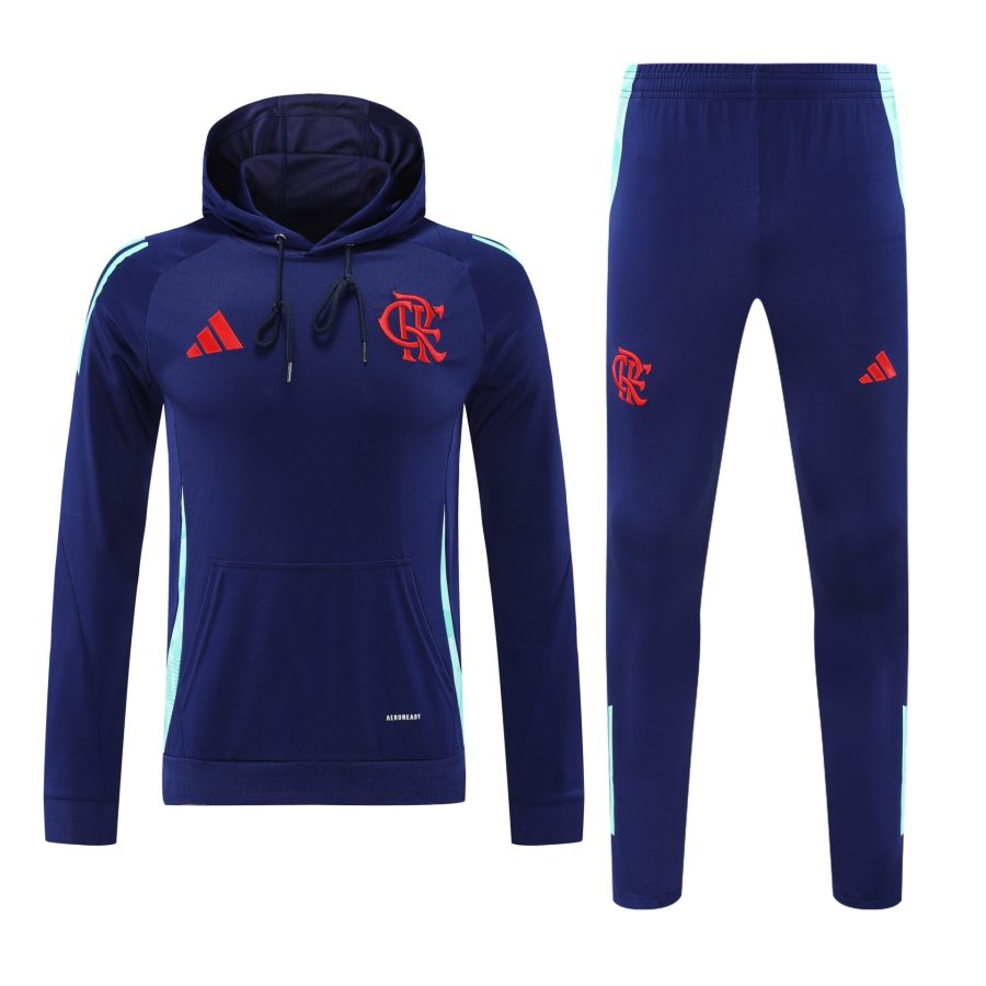 Conjunto manga larga Flamengo azul oscuro
