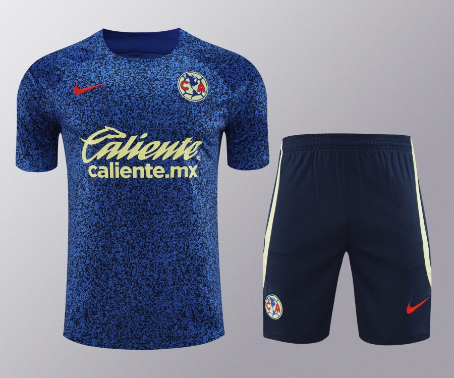 Conjunto de calentamiento Club América azul y negro puntos