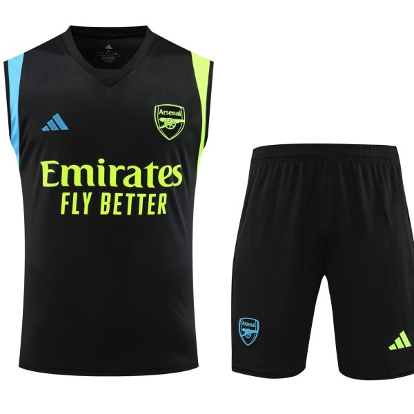 Conjunto tirantes Arsenal negro azul y amarillo