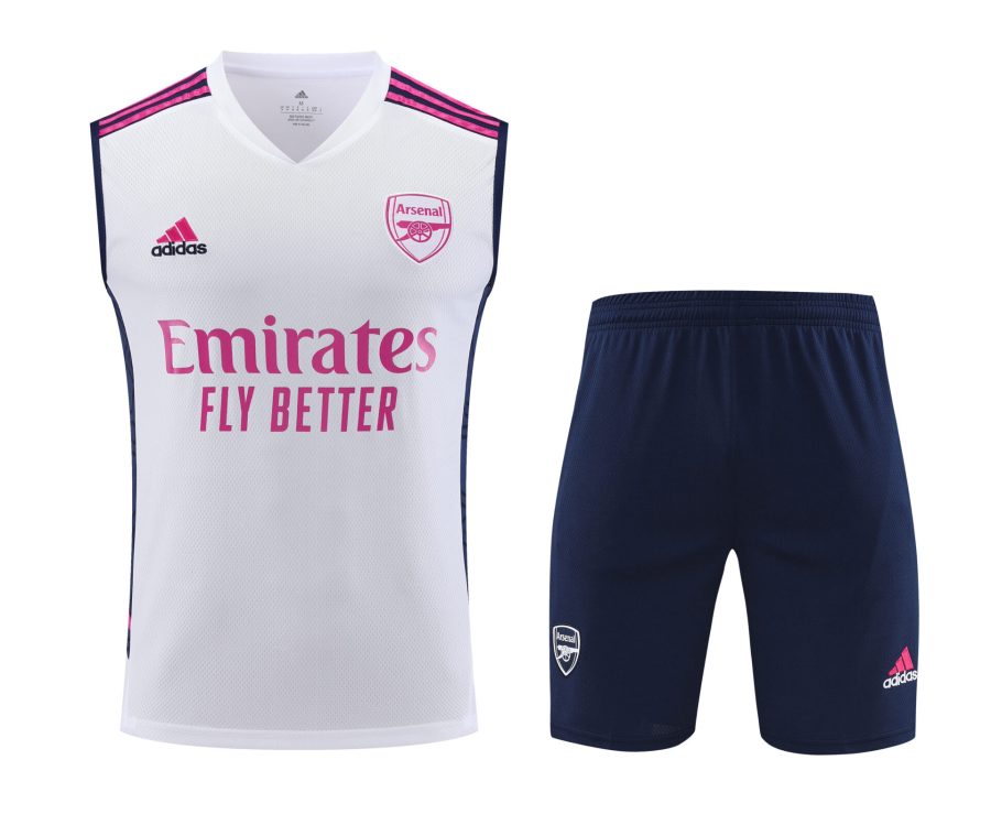 Conjunto tirantes Arsenal blanco y rosa
