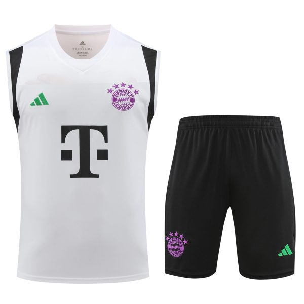 Conjunto tirantes Bayern Múnich blanco verde y morado