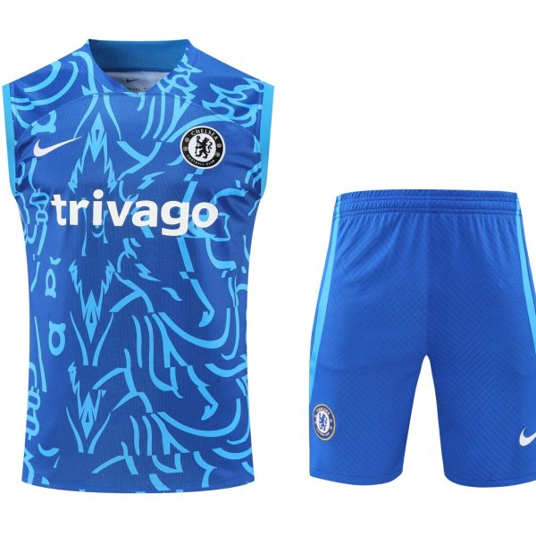 Conjunto tirantes Chelsea azul y azul claro dibujo