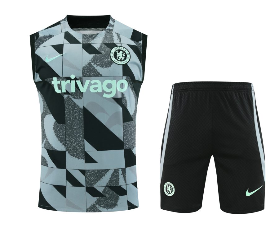 Conjunto tirantes Chelsea gris y negro