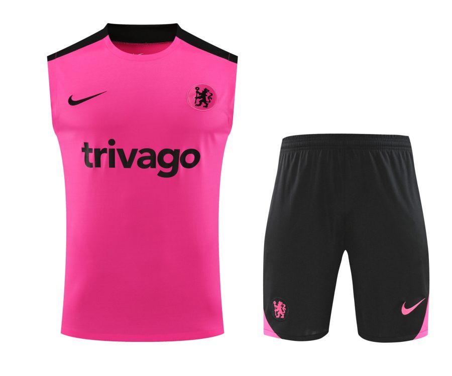 Conjunto tirantes Chelsea rosa y negro