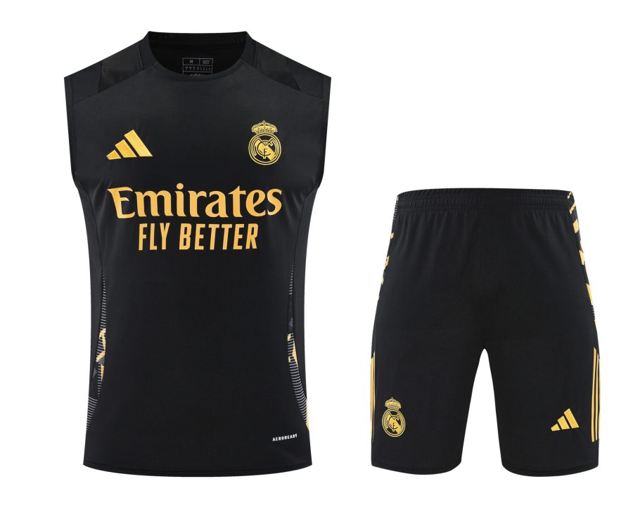 Conjunto tirantes Real Madrid negro y amarillo 2