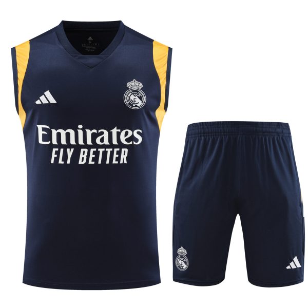 Conjunto tirantes Real Madrid negro y naranja