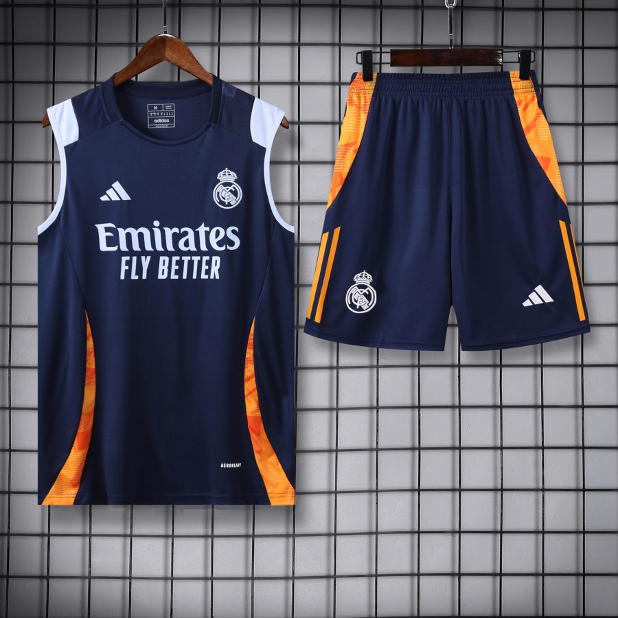 Conjunto tirantes Real Madrid azul oscuro y naranja