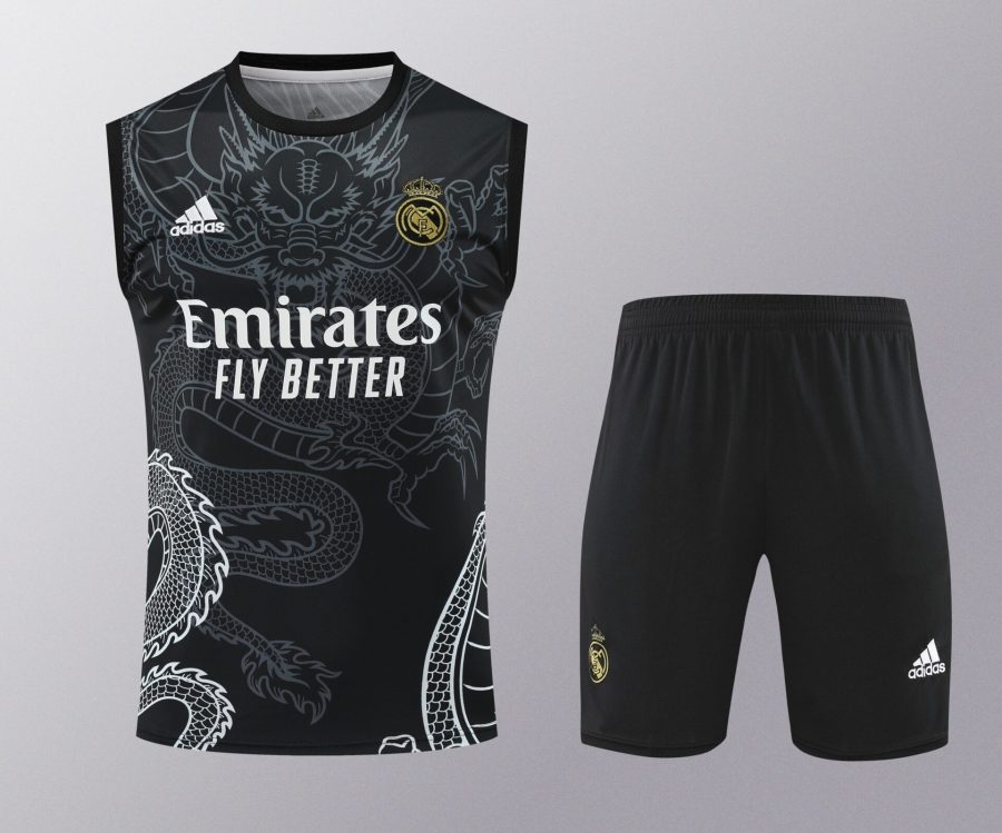 Conjunto tirantes Real Madrid negro dragón