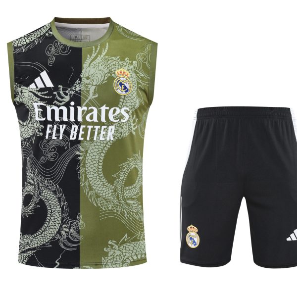 Conjunto tirantes Real Madrid dorado y negro