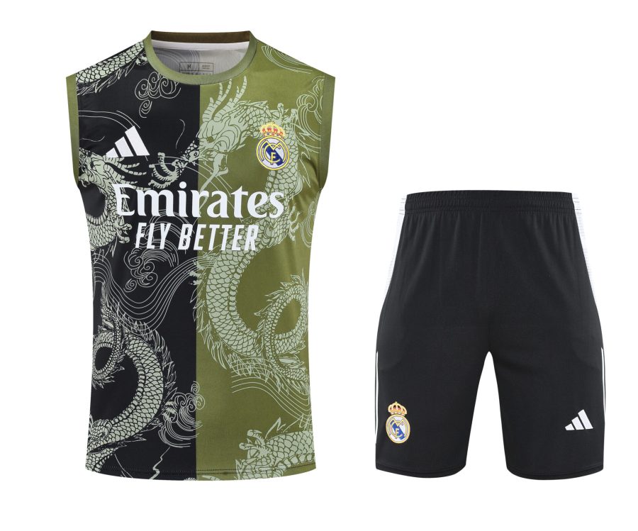 Conjunto tirantes Real Madrid dorado y negro