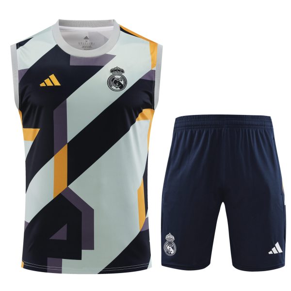 Conjunto tirantes Real Madrid blanco naranja y negro
