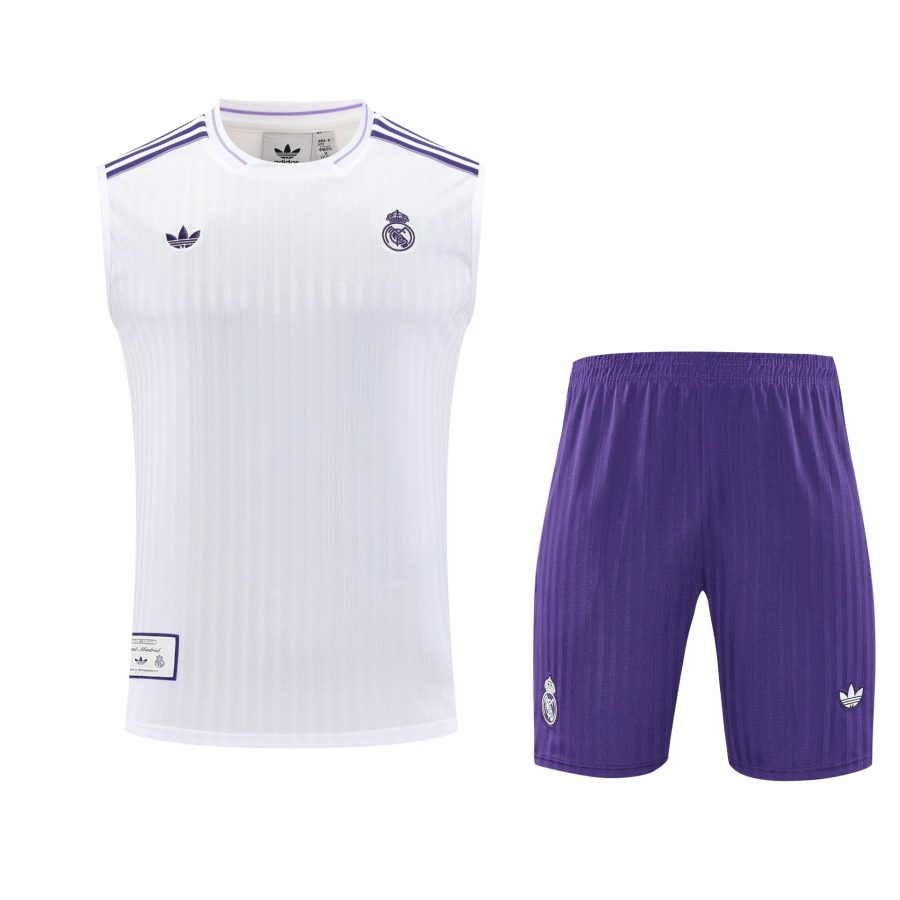 Conjunto tirantes Real Madrid blanco y morado