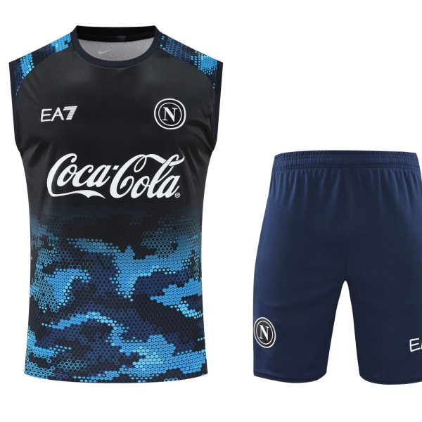 Conjunto tirantes Napoli negro y azul camuflaje