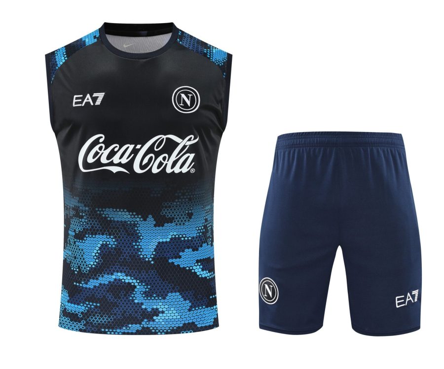 Conjunto tirantes Napoli negro y azul camuflaje