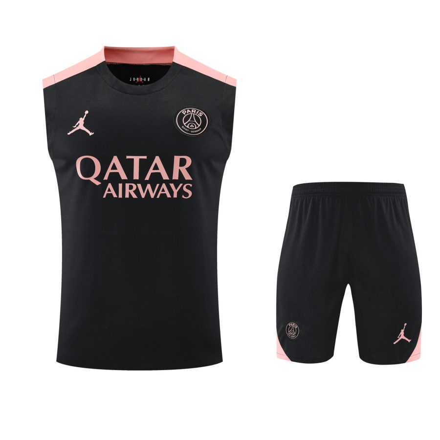 Conjunto tirantes PSG negro y rosa 3