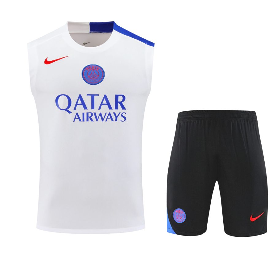 Conjunto tirantes PSG blanco y azul