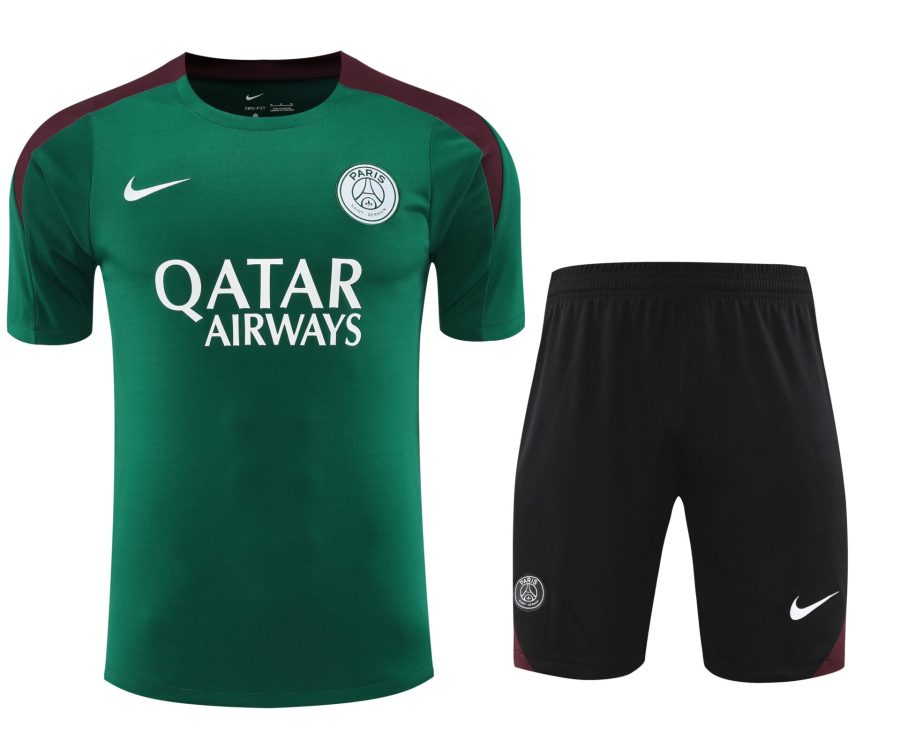 Conjunto de calentamiento PSG verde oscuro