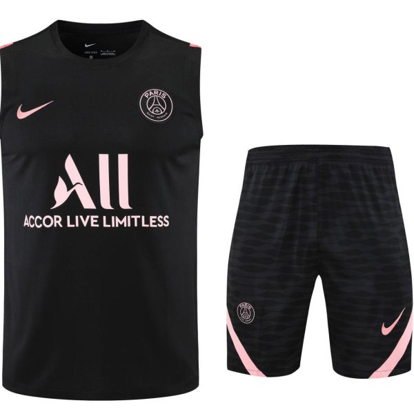 Conjunto tirantes PSG negro y rosa