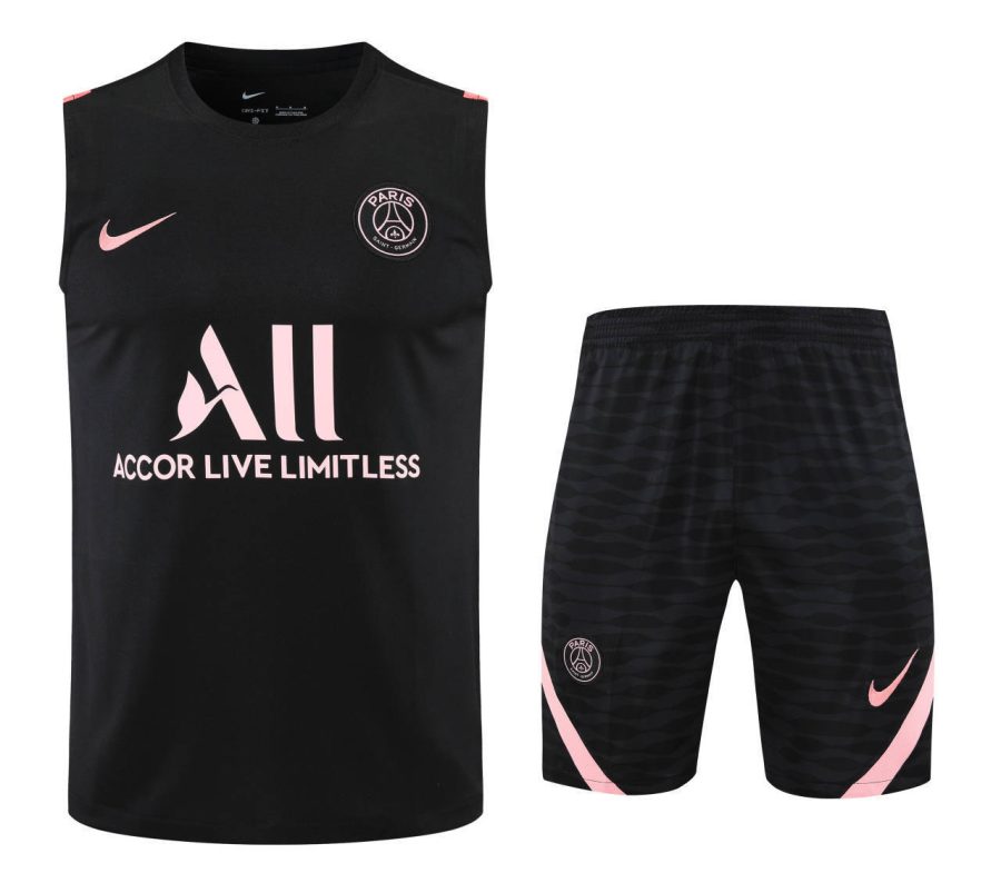 Conjunto tirantes PSG negro y rosa