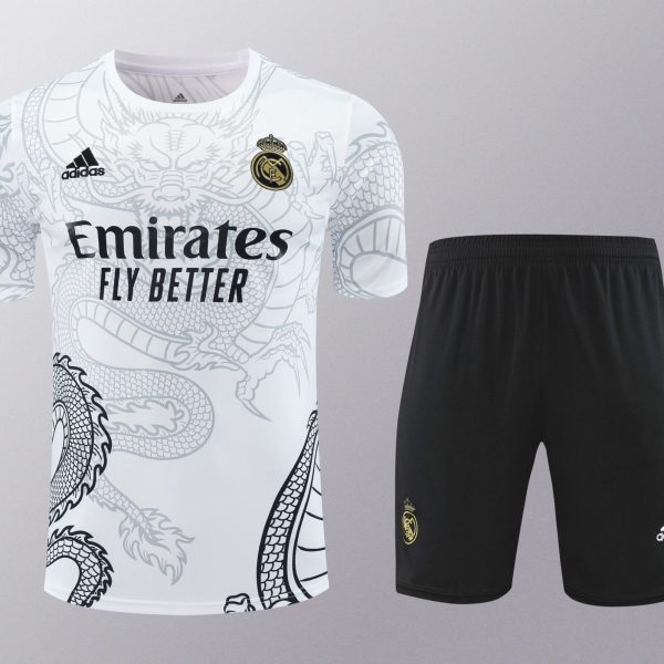 Conjunto de calentamiento Real Madrid dragón blanco