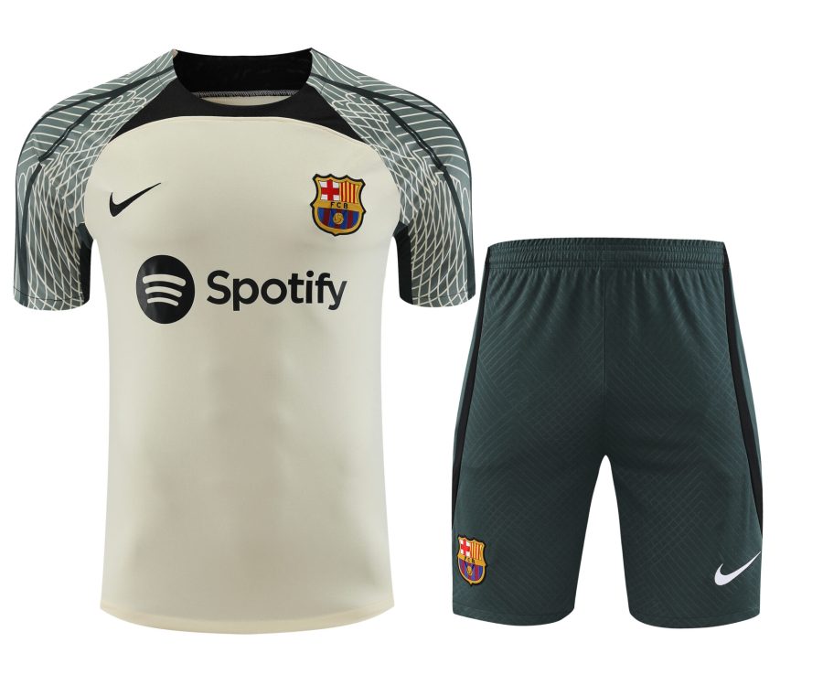 Conjunto de calentamiento FC Barcelona blanco red