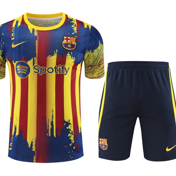 Conjunto de calentamiento FC Barcelona amarillo rojo y azul