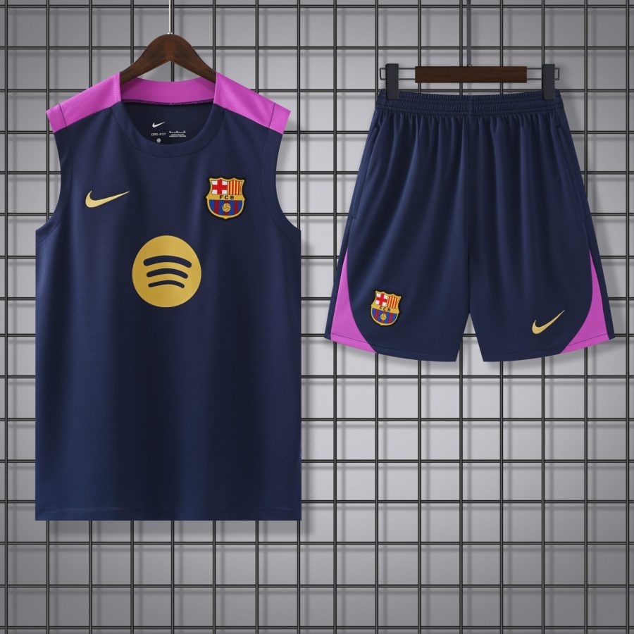 Conjunto tirantes FC Barcelona azul oscuro y morado