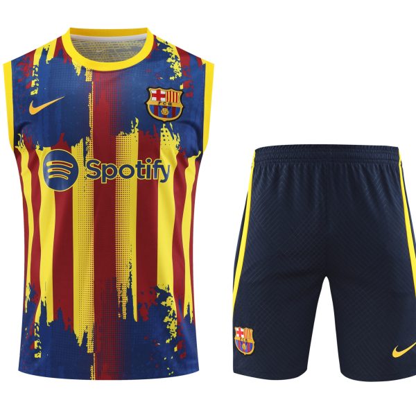 Conjunto tirantes FC Barcelona amarillo rojo y azul
